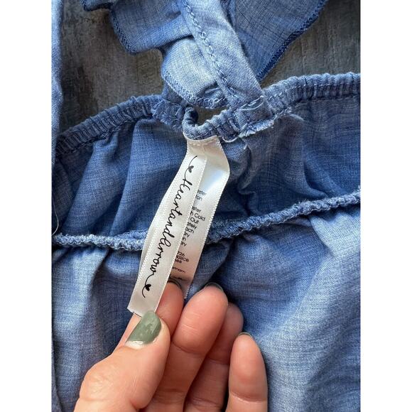 HEART AND ARROW Chambray Embroidered Ruffle Boutique Party Summer Sundress 6 6X - Picture 7 of 8